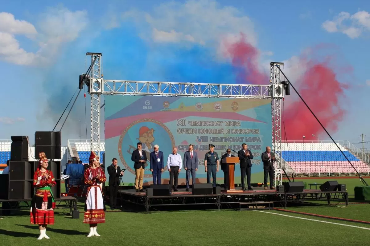 On august 5, Saransk (Republic of Mordovia) hosted the grand opening of the XII World Championship among boys and juniors and the VIII World Championship among girls and juniors in Fire and Rescue sports